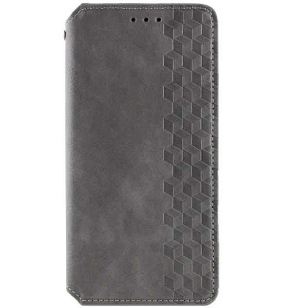 Кожаный чехол-книжка GETMAN Cubic (PU) для Motorola Moto G05 / E15 — Серый — фото 1