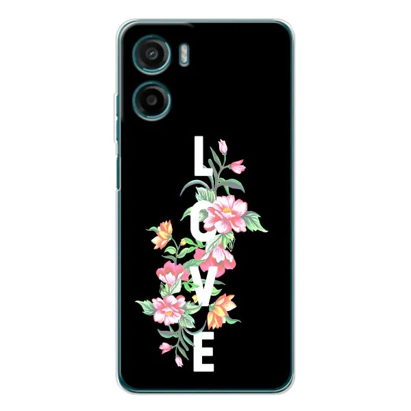 Чехол с принтом «Цветы LOVE» для Motorola Moto G05 Чехол с принтом «Цветы LOVE» для Motorola Moto G05
