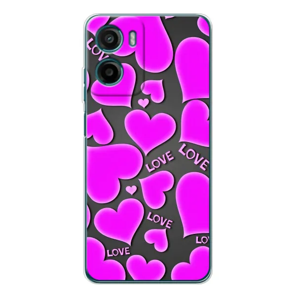 Чехол с принтом «Pink hearts» для Motorola Moto G05 Чехол с принтом «Pink hearts» для Motorola Moto G05