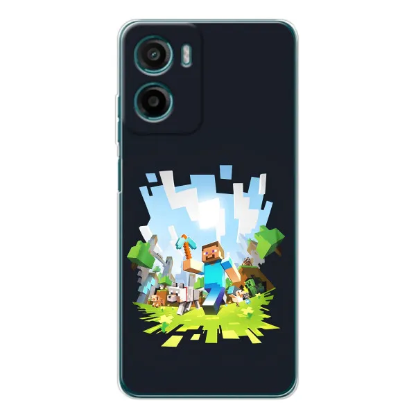 Чехол с принтом «персонажи Minecraft» для Motorola Moto G05