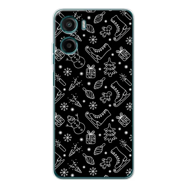 Чехол с принтом «Новогодний фон» для Motorola Moto G06 Чехол с принтом «Новогодний фон» для Motorola Moto G06
