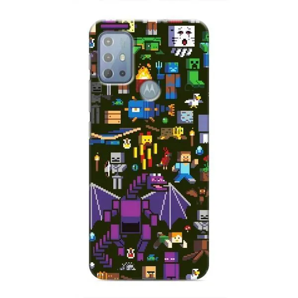 Чехол с принтом «Коллаж Майнкрафт» для Motorola MOTO G10