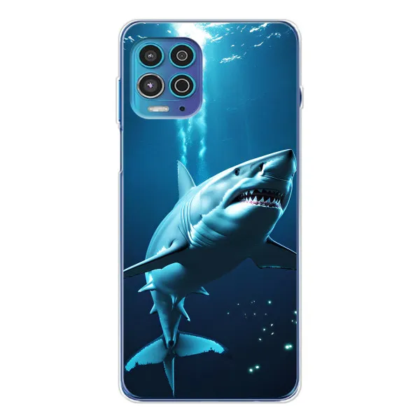 Чехол с принтом «Акула под водой» для Motorola MOTO G100 Pro