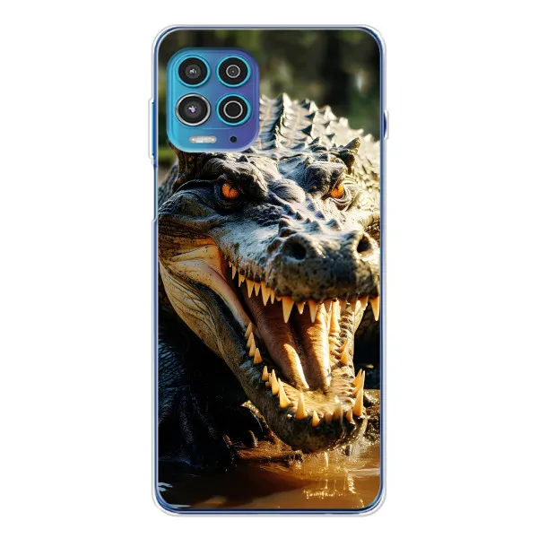 Чехол с принтом «Опасный крокодил» для Motorola MOTO G100 Pro