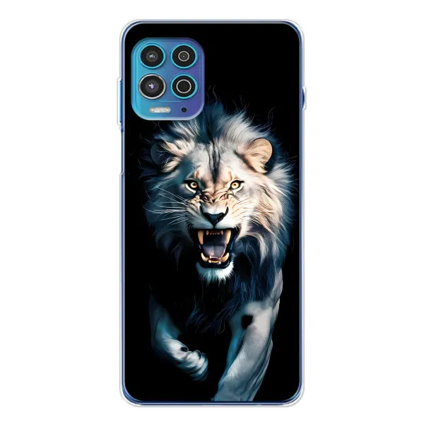 Чехол с принтом «Лев в темноте» для Motorola MOTO G100 Pro