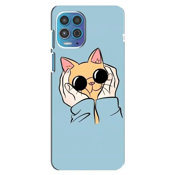 Чехол с принтом «Котик в очках» для Motorola MOTO G100