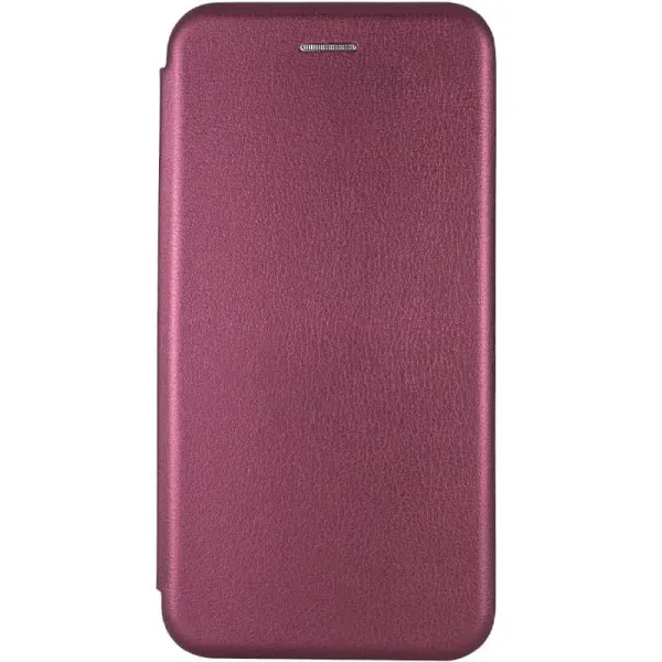 Кожаный чехол-книжка Classy для Motorola Moto G15 Power / G17 Power — Бордовый — фото 1