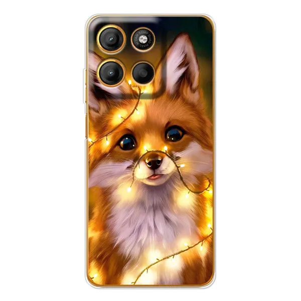 Чехол с принтом «Лисичка в гирляндах» для Motorola Moto G15 Power Чехол с принтом «Лисичка в гирляндах» для Motorola Moto G15 Power