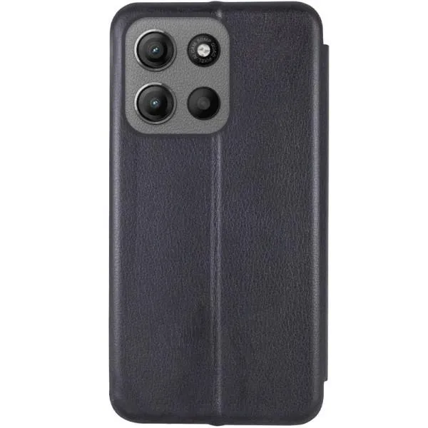 Кожаный чехол-книжка Classy для Motorola Moto G15 4G — Черный — фото 2