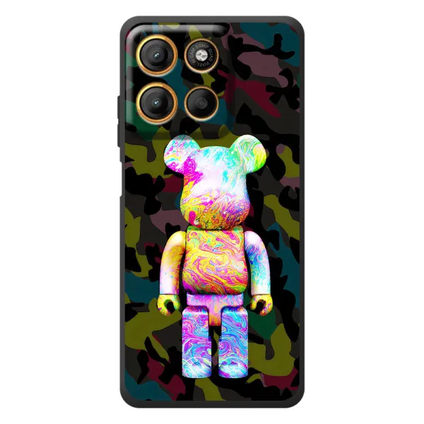 Чехол с принтом «Яркий Bearbrick» для Motorola Moto G17 Power