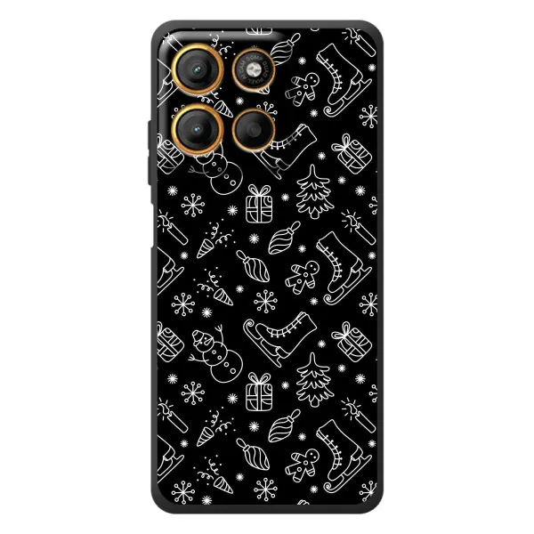 Чехол с принтом «Новогодний фон» для Motorola Moto G17