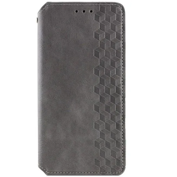 Кожаный чехол-книжка GETMAN Cubic (PU) для Motorola Moto G24 / G04 / E14 — Серый — фото 1