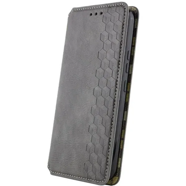 Кожаный чехол-книжка GETMAN Cubic (PU) для Motorola Moto G24 / G04 / E14 — Серый — фото 2