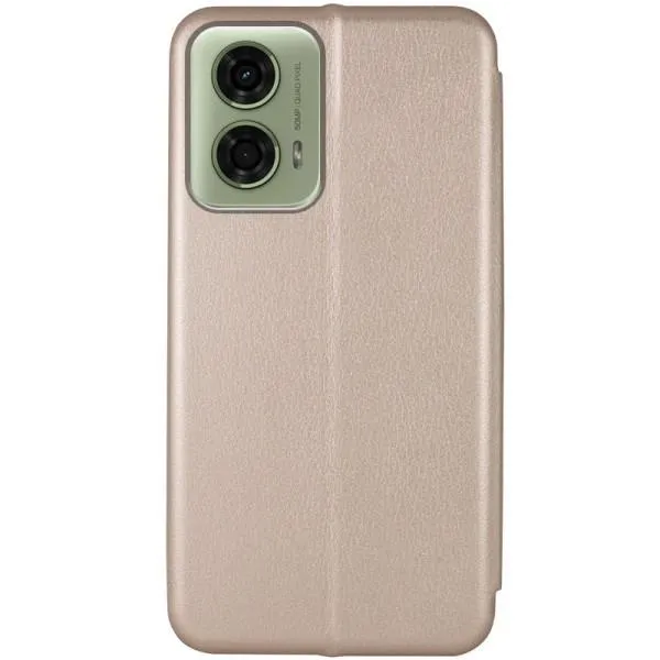 Кожаный чехол-книжка Classy для Motorola Moto G24 / G04 / E14 — Золотой — фото 2