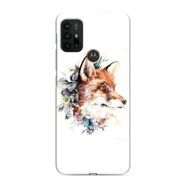 Чехол с принтом «Лисичка в цветочках» для Motorola MOTO G30