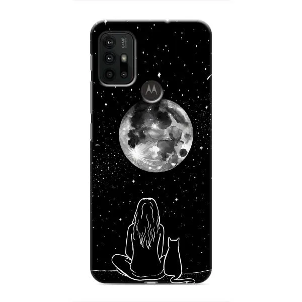 Чехол с принтом «Девушка с котом» для Motorola MOTO G30 Чехол с принтом «Девушка с котом» для Motorola MOTO G30