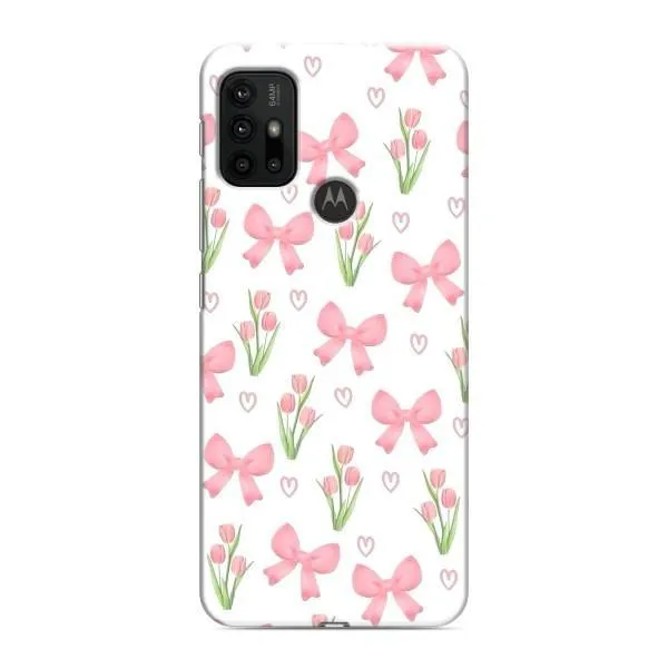Чехол с принтом «Банты и цветы» для Motorola MOTO G30