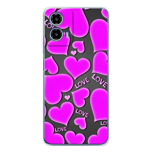 Чехол с принтом «Pink hearts» для Motorola Moto G35 Чехол с принтом «Pink hearts» для Motorola Moto G35
