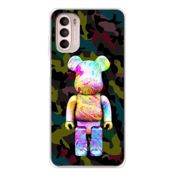 Чехол с принтом «Яркий Bearbrick» для Motorola MOTO G52