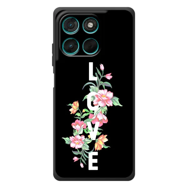 Чохол з принтом «Квіти LOVE» для Motorola Moto G57 Power Чохол з принтом «Квіти LOVE» для Motorola Moto G57 Power