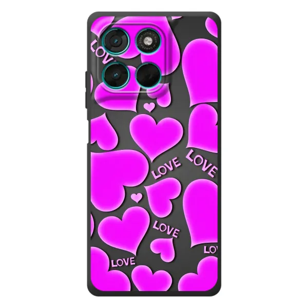 Чохол з принтом «Pink hearts» для Motorola Moto G57 Power Чохол з принтом «Pink hearts» для Motorola Moto G57 Power
