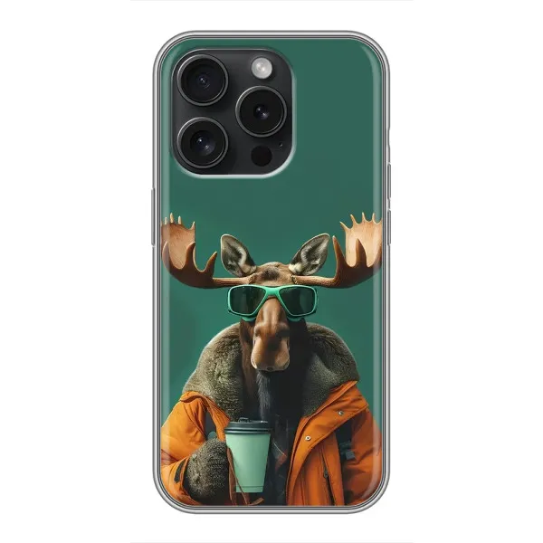 Чехол с принтом «Лось с кофе» для Motorola Moto G57