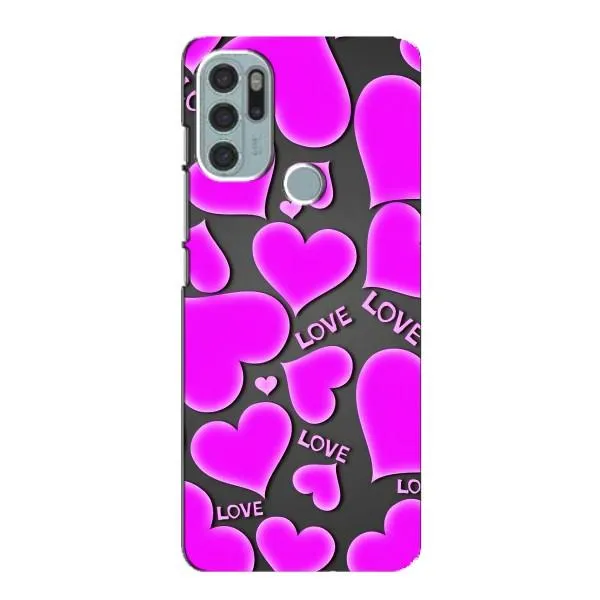 Чехол с принтом «Pink hearts» для Motorola MOTO G60s Чехол с принтом «Pink hearts» для Motorola MOTO G60s