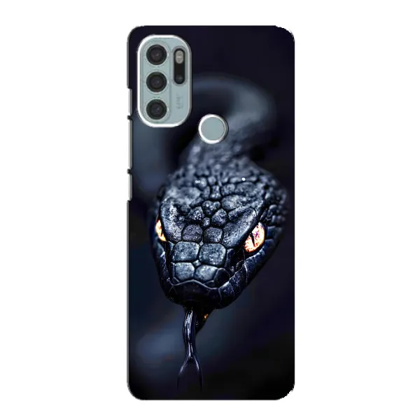 Чехол с принтом «Черная змея» для Motorola MOTO G60s