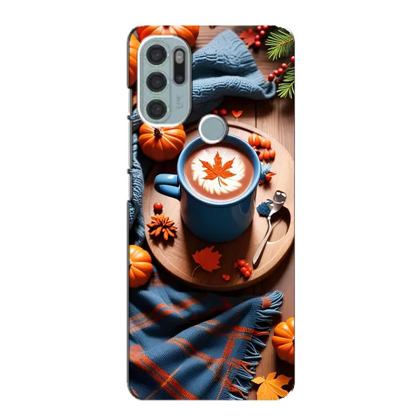 Чехол с принтом «Кофе и тыковки» для Motorola MOTO G60s Чехол с принтом «Кофе и тыковки» для Motorola MOTO G60s