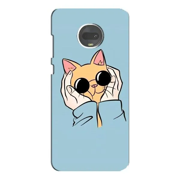 Чехол с принтом «Котик в очках» для Motorola MOTO G7 Plus