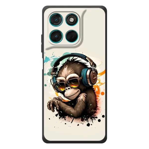 Чехол с принтом «Макака в наушниках» для Motorola Moto G77