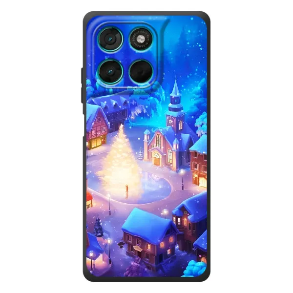 Чехол с принтом «Рождественский город» для Motorola Moto G77 Чехол с принтом «Рождественский город» для Motorola Moto G77