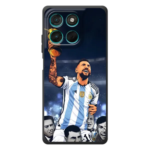 Чехол с принтом «Месси с кубком» для Motorola MOTO G86 Power