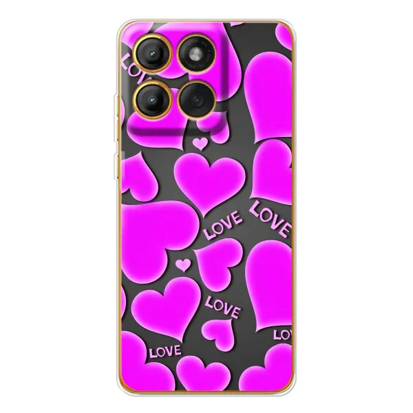 Чехол с принтом «Pink hearts» для Motorola MOTO G86