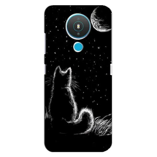 Чехол с принтом «Котик и луна» для Nokia 1.4 Чехол с принтом «Котик и луна» для Nokia 1.4