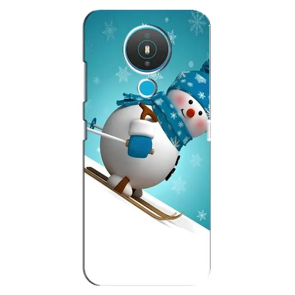 Чехол с принтом «Снеговик на лыжах» для Nokia 1.4