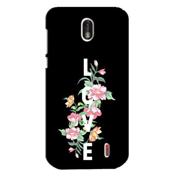 Чехол с принтом «Цветы LOVE» для Nokia 1