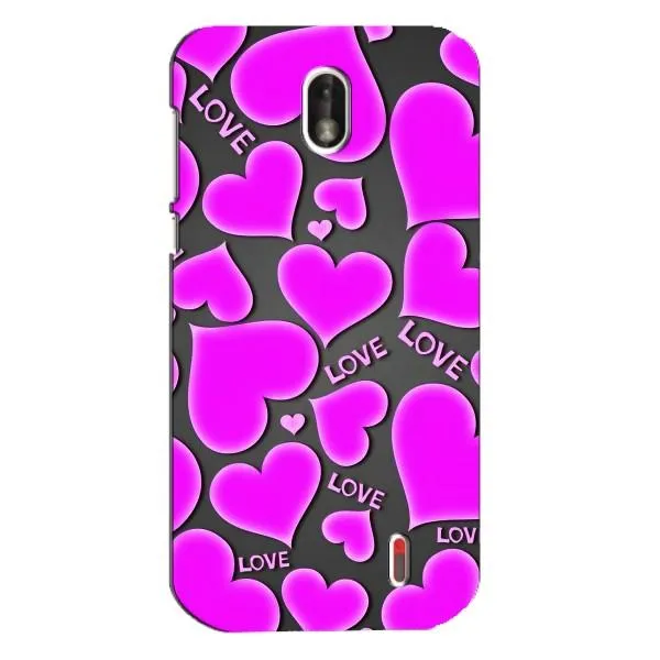 Чехол с принтом «Pink hearts» для Nokia 1