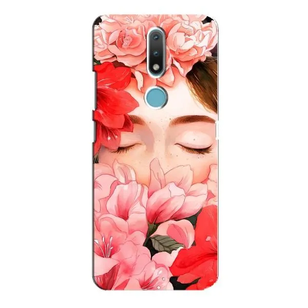 Чехол с принтом «Глаза в цветах» для Nokia 2.4