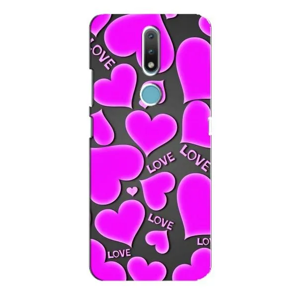 Чехол с принтом «Pink hearts» для Nokia 2.4