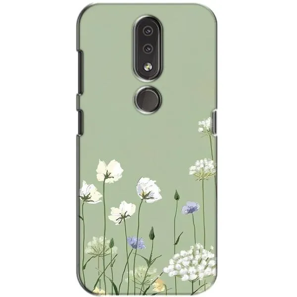 Чехол с принтом «Цветы на зеленом» для Nokia 4.2 Чехол с принтом «Цветы на зеленом» для Nokia 4.2
