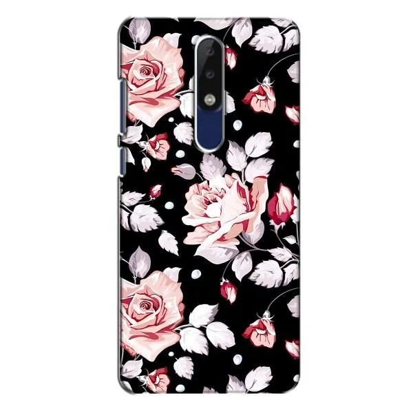 Чехол с принтом «Цветочки на черном» для Nokia 5.1 Plus (X5)