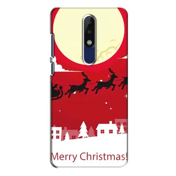 Чехол с принтом «Санта с оленями» для Nokia 5.1 Plus (X5)