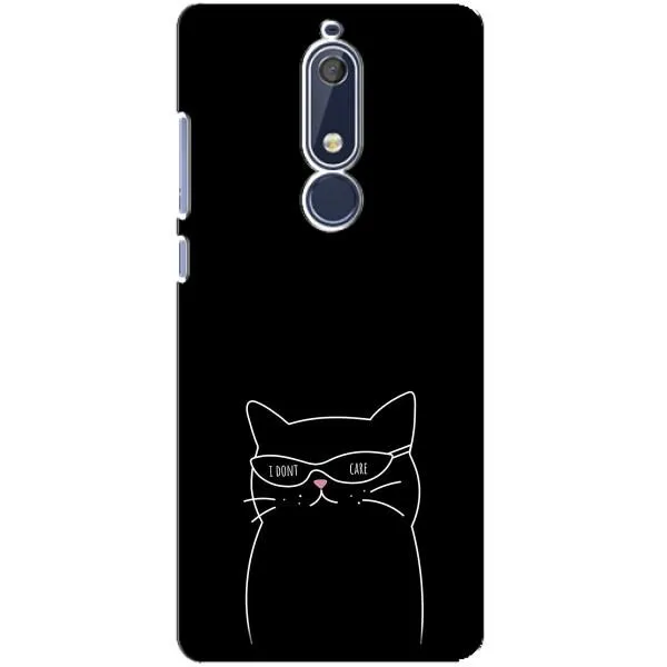 Чехол с принтом «Равнодушный кот» для Nokia 5.1 (2018)