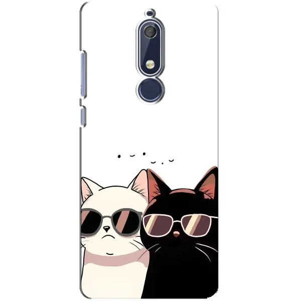 Чехол с принтом «Коты в очках» для Nokia 5.1 (2018)