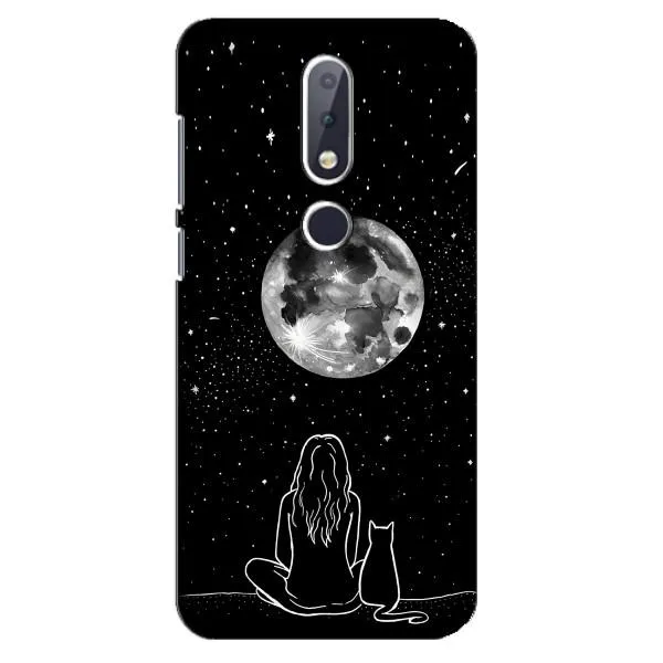 Чехол с принтом «Девушка с котом» для Nokia 6.1 Plus