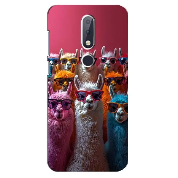 Чехол с принтом «Ламы в очках» для Nokia 6.1 Plus Чехол с принтом «Ламы в очках» для Nokia 6.1 Plus