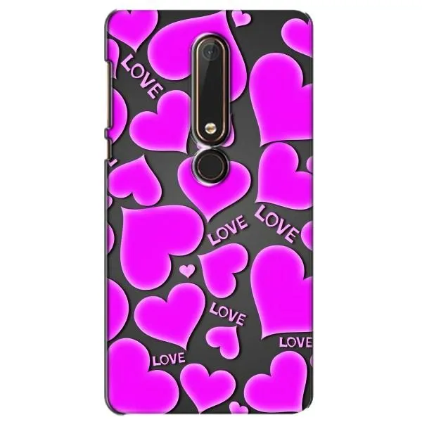 Чохол з принтом «Pink hearts» для Nokia 6 2018 Чохол з принтом «Pink hearts» для Nokia 6 2018