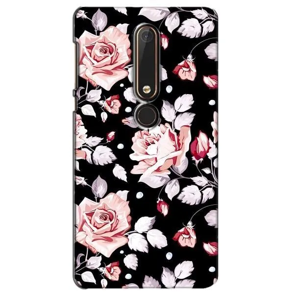 Чехол с принтом «Цветочки на черном» для Nokia 6 2018 Чехол с принтом «Цветочки на черном» для Nokia 6 2018