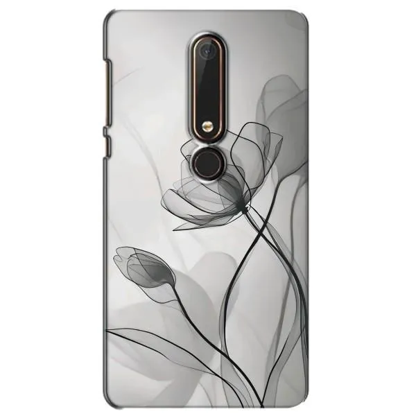 Чехол с принтом «Черные цветы» для Nokia 6 2018 Чехол с принтом «Черные цветы» для Nokia 6 2018